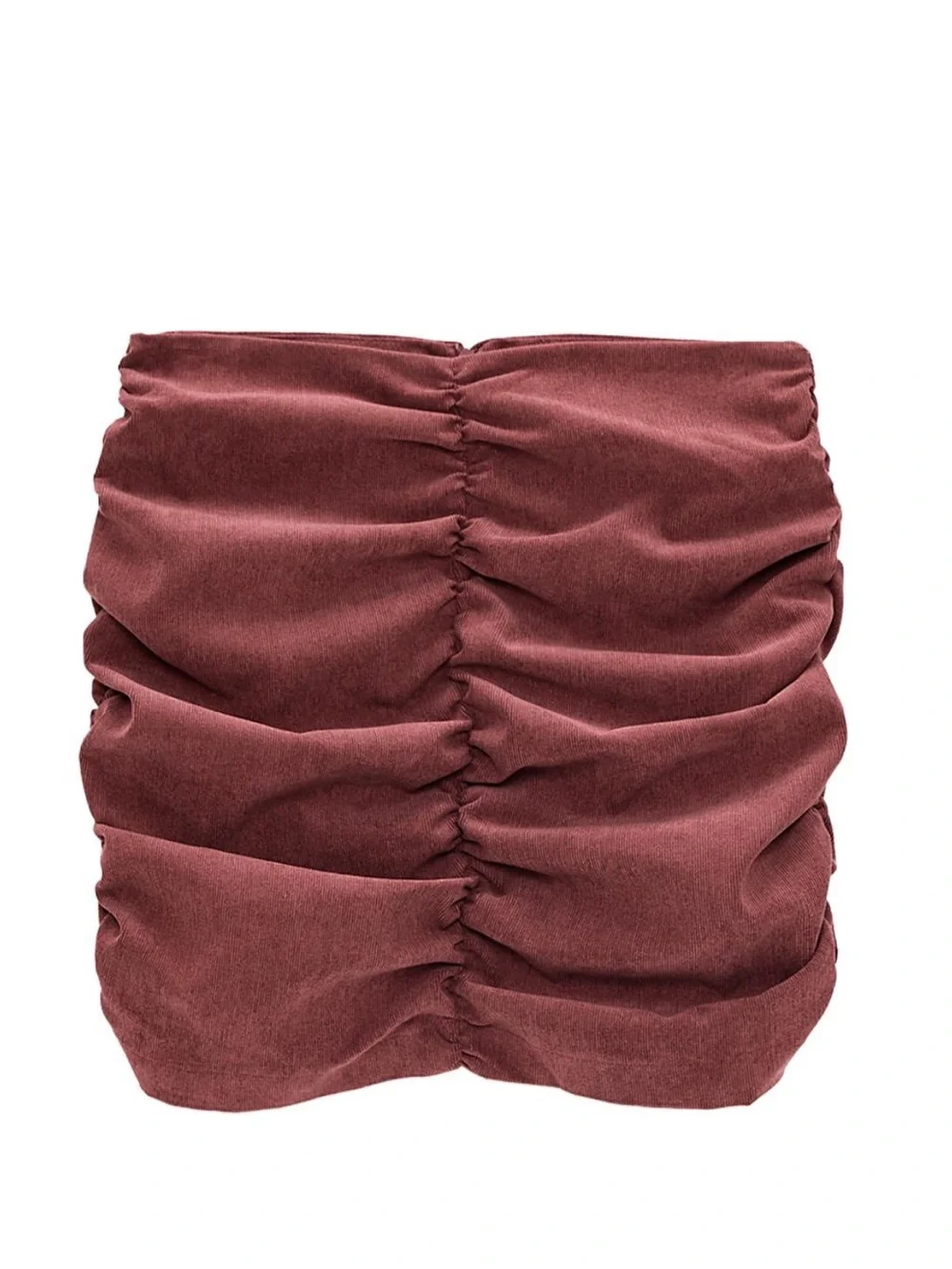 NWT Zara Draped Ruched Corduroy Mini Skirt in Burgundy Medium